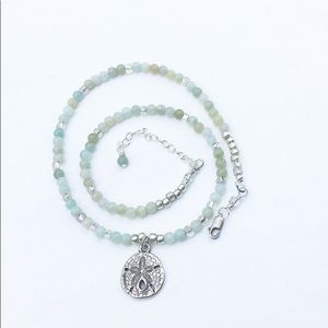 Gemstone Beach Necklace Sand Dollar Pendant